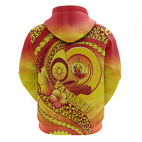 Vanuatu 46 Yia Indipendens Anivesari Hoodie Tamtam Drum With Boar Tusk LT05 - Polynesian Pride