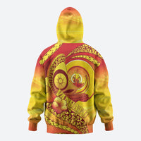 Vanuatu 46 Yia Indipendens Anivesari Hoodie Tamtam Drum With Boar Tusk LT05 - Polynesian Pride