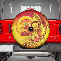 Vanuatu 46 Yia Indipendens Anivesari Spare Tire Cover Tamtam Drum With Boar Tusk LT05 - Polynesian Pride