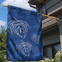 Aloha Hawaii Acacia Koa Leaves Garden Flag Navy Kakau Tribal Pattern