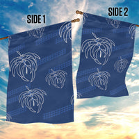 Aloha Hawaii Acacia Koa Leaves Garden Flag Navy Kakau Tribal Pattern