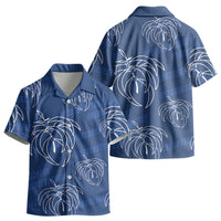 Aloha Hawaii Acacia Koa Leaves Kid Hawaiian Shirt Navy Kakau Tribal Pattern