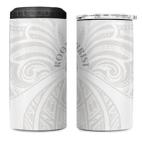 Samoa Christian 4 in 1 Can Cooler Tumbler Rooted In Christ Polynesian Cross