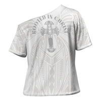 Samoa Christian Cross Shoulder Shirt Rooted In Christ Polynesian Cross