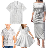 Samoa Christian Family Matching Puletasi and Hawaiian Shirt Rooted In Christ Polynesian Cross