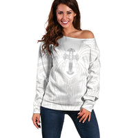 Samoa Christian Off Shoulder Sweater Rooted In Christ Polynesian Cross