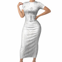 Samoa Christian Short Sleeve Bodycon Dress Rooted In Christ Polynesian Cross