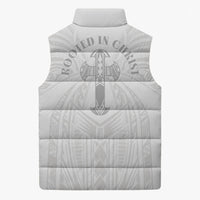 Samoa Christian Sleeveless Puffer Jacket Rooted In Christ Polynesian Cross
