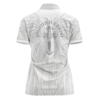 Samoa Christian Women Polo Shirt Rooted In Christ Polynesian Cross