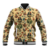 Hawaii Halloween Baseball Jacket Spooky Tropical Hula Zombie