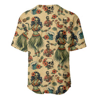 Hawaii Halloween Baseball Jersey Spooky Tropical Hula Zombie