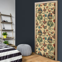Hawaii Halloween Door Cover Spooky Tropical Hula Zombie