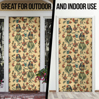 Hawaii Halloween Door Cover Spooky Tropical Hula Zombie