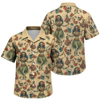 Hawaii Halloween Family Matching Puletasi and Hawaiian Shirt Spooky Tropical Hula Zombie