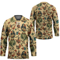 Hawaii Halloween Hockey Jersey Spooky Tropical Hula Zombie