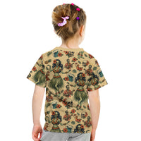 Hawaii Halloween Kid T Shirt Spooky Tropical Hula Zombie