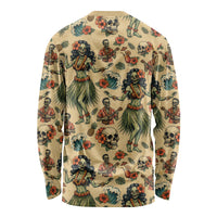 Hawaii Halloween Long Sleeve Shirt Spooky Tropical Hula Zombie