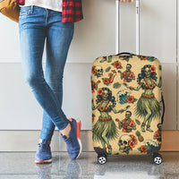 Hawaii Halloween Luggage Cover Spooky Tropical Hula Zombie