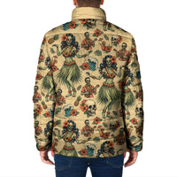 Hawaii Halloween Padded Jacket Spooky Tropical Hula Zombie