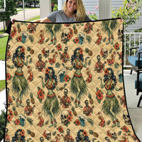 Hawaii Halloween Quilt Spooky Tropical Hula Zombie
