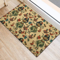 Hawaii Halloween Rubber Doormat Spooky Tropical Hula Zombie