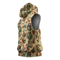 Hawaii Halloween Sleeveless Hoodie Spooky Tropical Hula Zombie