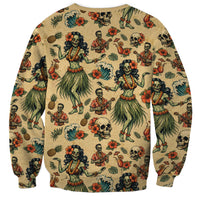 Hawaii Halloween Sweatshirt Spooky Tropical Hula Zombie