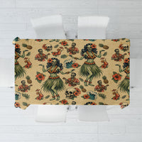 Hawaii Halloween Tablecloth Spooky Tropical Hula Zombie