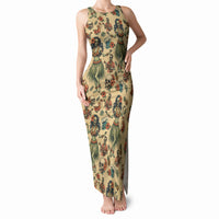 Hawaii Halloween Tank Maxi Dress Spooky Tropical Hula Zombie