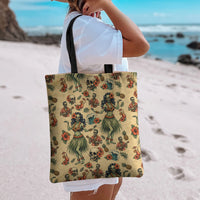 Hawaii Halloween Tote Bag Spooky Tropical Hula Zombie