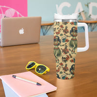 Hawaii Halloween Tumbler With Handle Spooky Tropical Hula Zombie