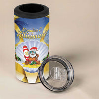 Niue Christmas 4 in 1 Can Cooler Tumbler Seashell Santa Beach Vibes - Polynesian Pride