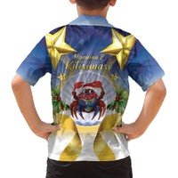 Niue Christmas Family Matching Off The Shoulder Long Sleeve Dress and Hawaiian Shirt Seashell Santa Beach Vibes - Polynesian Pride