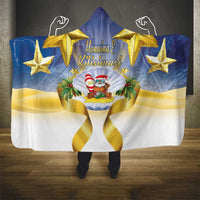 Niue Christmas Hooded Blanket Seashell Santa Beach Vibes - Polynesian Pride
