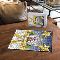 Niue Christmas Puzzle Seashell Santa Beach Vibes - Polynesian Pride