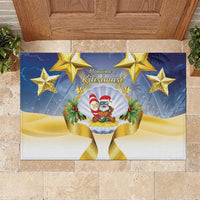 Niue Christmas Rubber Doormat Seashell Santa Beach Vibes - Polynesian Pride