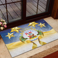 Niue Christmas Rubber Doormat Seashell Santa Beach Vibes - Polynesian Pride