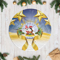Niue Christmas Tree Skirt Seashell Santa Beach Vibes - Polynesian Pride