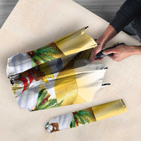 Niue Christmas Umbrella Seashell Santa Beach Vibes - Polynesian Pride