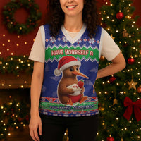New Zealand Christmas Knitted V-Neck Vest Have Yourself A Kiwi-tastic Christmas - Polynesian Pride