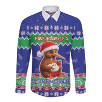 New Zealand Christmas Long Sleeve Button Shirt Have Yourself A Kiwi-tastic Christmas - Polynesian Pride