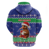 New Zealand Christmas Zip Hoodie Have Yourself A Kiwi-tastic Christmas - Polynesian Pride