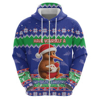 New Zealand Christmas Zip Hoodie Have Yourself A Kiwi-tastic Christmas - Polynesian Pride