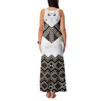 New Zealand Aotearoa Family Matching Tank Maxi Dress and Hawaiian Shirt Taniko Art Simple Style LT05 - Polynesian Pride