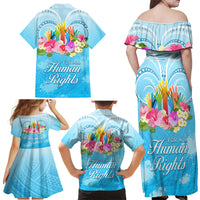 Universal Human Rights Month Family Matching Off Shoulder Maxi Dress and Hawaiian Shirt Polynesian Style LT05 - Polynesian Pride