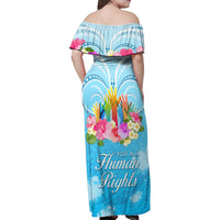 Universal Human Rights Month Family Matching Off Shoulder Maxi Dress and Hawaiian Shirt Polynesian Style LT05 - Polynesian Pride