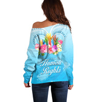 Universal Human Rights Month Off Shoulder Sweater Polynesian Style LT05 - Polynesian Pride
