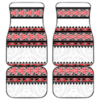 New Zealand Aotearoa Car Mats With Kowhaiwhai Pattern Red Version LT05 Red - Polynesian Pride