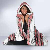 New Zealand Aotearoa Hooded Blanket With Kowhaiwhai Pattern Red Version LT05 - Polynesian Pride