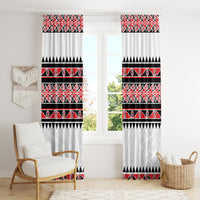 New Zealand Aotearoa Window Curtain With Kowhaiwhai Pattern Red Version LT05 - Polynesian Pride